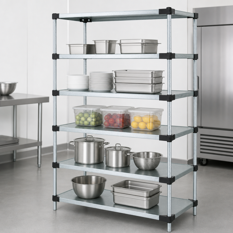 Product image #3 for Quantum 30-Inch x 21-Inch x 54-Inch Stationary Solid Shelving Starter Kit with 5 Shelves