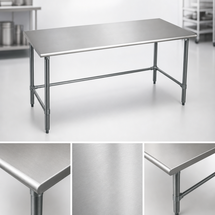 Product image #3 for Eagle Group BlendPort Deluxe Series 48" x 24" 16-Gauge 300 Series Stainless Steel Top Work Table with Galvanized Base