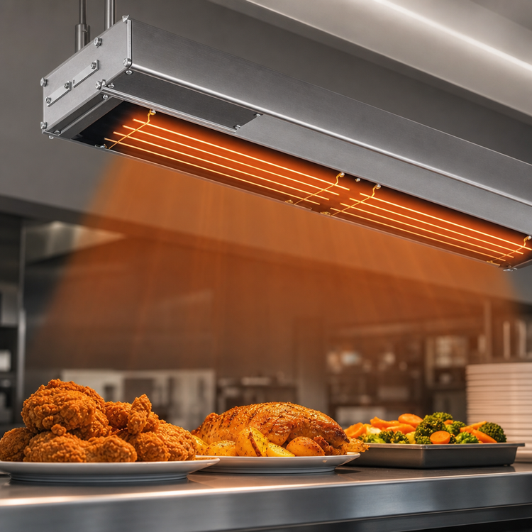 Product image #3 for Hatco Glo-Ray Infra-Black Dual Strip Heater, 72 Inch, 3.45 kW, Unlighted, Aluminum Housing