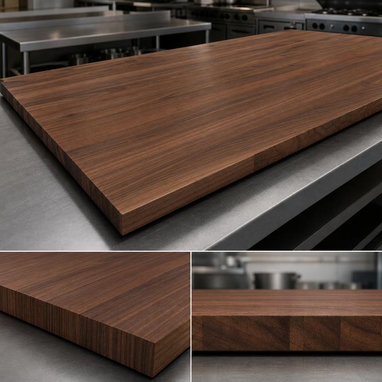 Product image #3 for Boos Block American Black Walnut Edge Grain Kitchen Countertop, 144 x 38 x 1-1/2 Inches, Varnique Finish