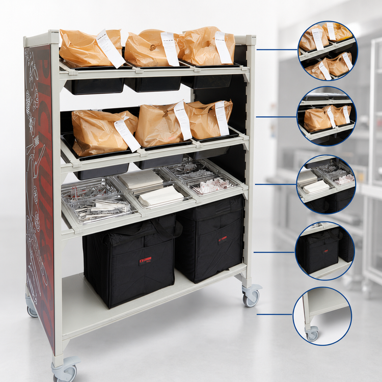Product image #3 for Camshelving Premium 5-Tier Mobile Flex Station, 24 x 48 x 75 Inches, Speckled Gray