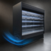 Thumbnail image #3 for Howard-McCray 35E Series 75-Inch Self-Contained Open-Air Merchandiser with Sliding Rear Doors, LED Lighting, and 4 Rows of Shelves