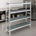 Thumbnail image #3 for Fermostock 4-Tier Perforated Aluminum Shelving Starter Unit with Polymer Inserts, 35W x 14D x 66H