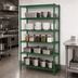 Thumbnail image #3 for Steel Works Stainless Heavy Duty 5-Tier Wire Shelving Unit, 72 x 14 Inches, Green Epoxy