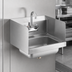 Thumbnail image #3 for Steel Works Stainless Wall-Mount Hand Sink with Gooseneck Faucet, Side Splashes, and Drain Basket