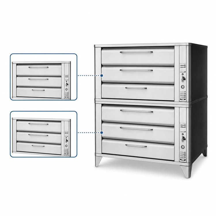 Product image #3 for Blodgett 981/961 60-Inch Wide Double Section Gas Deck Oven with 3 Baking Compartments