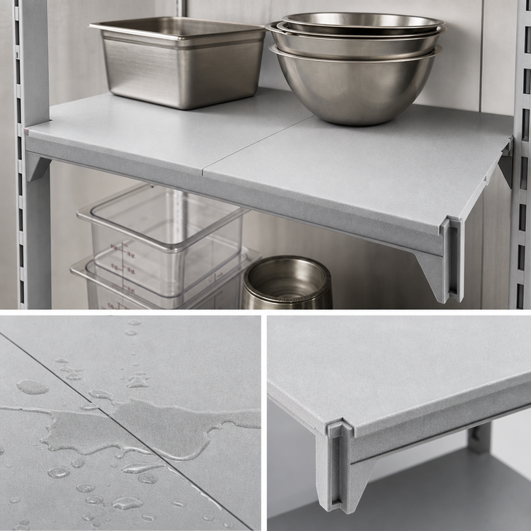Product image #4 for Cambro Camshelving Premium Solid Shelf Kit, 18 x 54 Inches, Speckled Gray