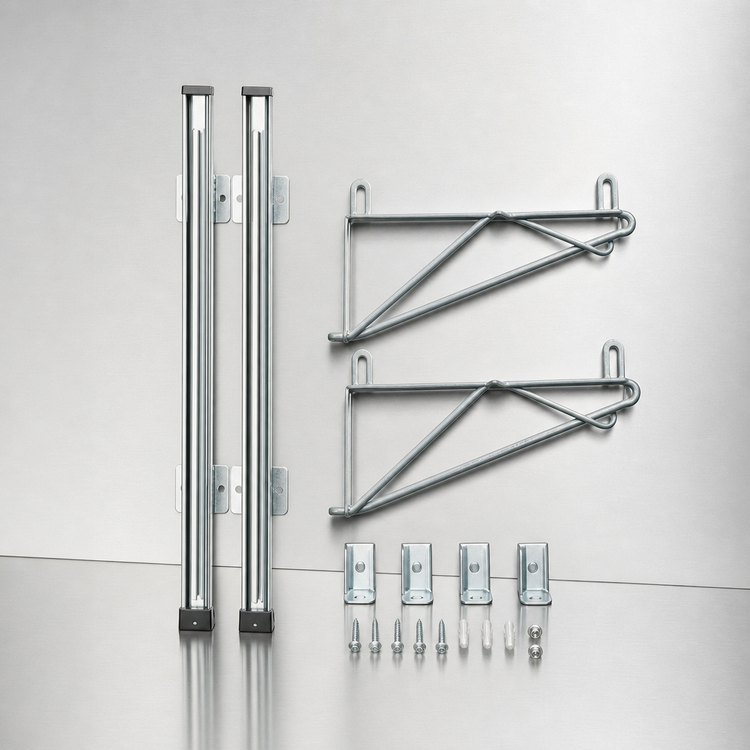 Product image #3 for Eagle Group Valu-Gard Adjustable Post Wire Wall Mount Prepackaged End Unit for 21-Inch Deep Shelves, 33-Inch Posts