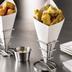Thumbnail image #3 for Black Square Stainless Steel Fry Cone Holder, 5 1/4 Inch High
