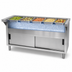 Thumbnail image #3 for Advance Tabco Triumph 77-3/4 Inch Wide Ice Cooled Serving Counter with 5-Pan Capacity, Stainless Steel Base and Sliding Doors