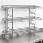Thumbnail image #3 for Eagle Group QuadTruss S3-3B-SSW1830C 3-Tier Wall-Mounted Chrome Open-Wire Shelf Kit, 30"W x 18"D, Stud-Mount Brackets