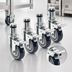 Thumbnail image #3 for Krowne Royal Series 4-Inch Locking Swivel Stem Casters, Set of 4