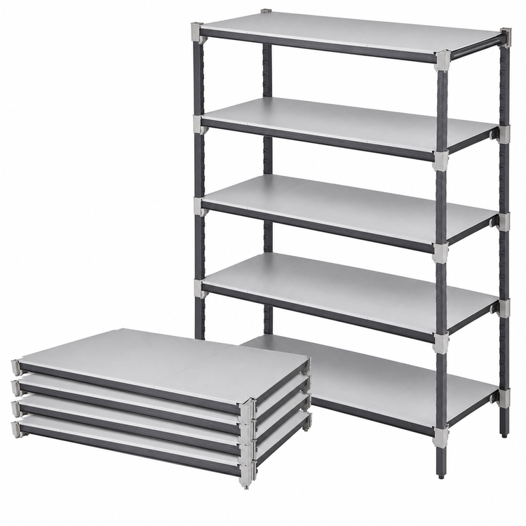 Product image #3 for Cambro Camshelving Elements XTRA Solid Universal Shelf Kit, 24 x 42 Inches, Speckled Gray