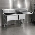Thumbnail image #3 for Eagle Group Spec-Master SFN3052-3-18R-14/3 Three-Compartment 304 Stainless Steel Meat Platter Sink with Right Drainboard