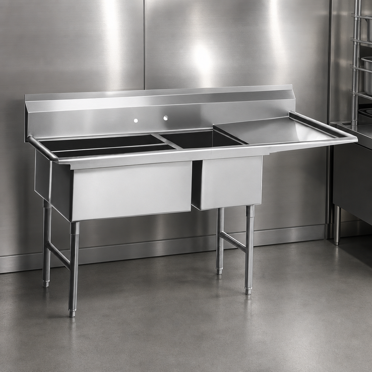 Product image #3 for Eagle Spec-Master SFN3052-3-18R-14/3 Three Compartment Stainless Steel Meat Platter Sink with Right Drainboard