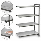 Thumbnail image #3 for Cambro Camshelving® Basics Plus CBA215464S4580 4-Tier Solid Polymer Add-On Shelving Unit, 21 x 54 x 64 Inches, Brushed Graphite