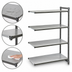 Thumbnail image #3 for Cambro Camshelving Basics Plus 4-Tier Solid Polymer Add-On Shelving Unit, 21 x 54 x 64 Inches, Brushed Graphite