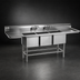 Thumbnail image #3 for Spec-Master FN2472-3-24L-14/3 Three-Compartment 14-Gauge Stainless Steel Commercial Sink with 24x24x14 Inch Bowls and 24 Inch Left Drainboard