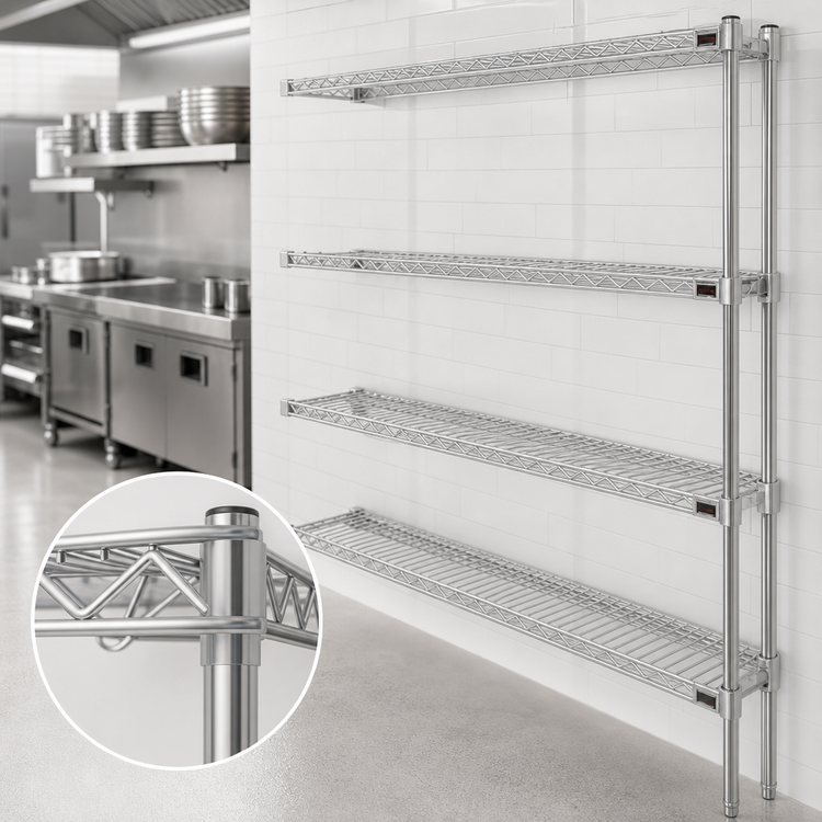 Product image #3 for Eagle Group 4-Tier Add-On Wire Shelving Unit, 72 x 18 x 63 Inches, Stainless Steel Finish