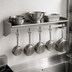 Thumbnail image #3 for Eagle Group 36-Inch W x 18-Inch D Wall-Mount Stainless Steel Pot Rack Shelf with Hooks