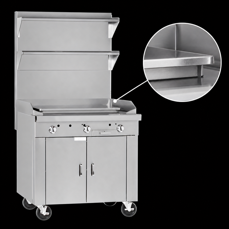 Product image #3 for Southbend Platinum Heavy-Duty 32-Inch Gas Plancha Griddle Sectional Range with Cabinet Base