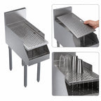 Thumbnail image #3 for Krowne Royal Series KR24-RG12 Freestanding Underbar Recessed Drainboard, 12 x 24 Inch, Stainless Steel, Open Base