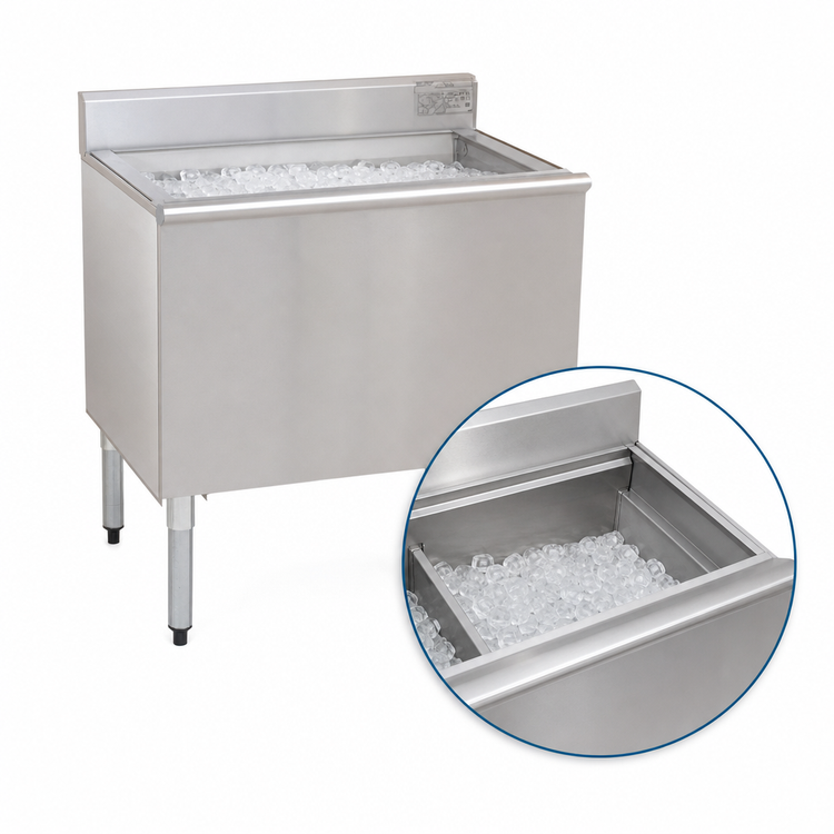 Product image #3 for Eagle 1800 Series 36-Inch Underbar Ice Chest with 12-Inch Deep Insulated Bin and Sealed-In 7-Circuit Cold Plate