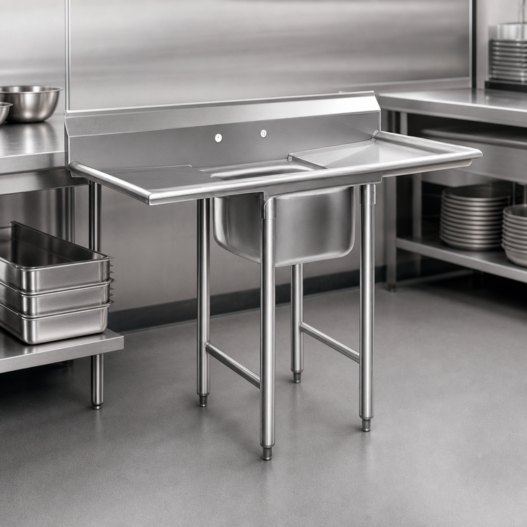 Product image #3 for Eagle Group 412 Series 1-Compartment Commercial Sink with 9-1/2 Inch Backsplash