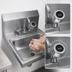 Thumbnail image #3 for BK Resources Wall Mounted Hand Wash Sink with Sanitimer Timer and Gooseneck Faucet, 14 x 10 x 5-Inch Bowl, 304 Stainless Steel