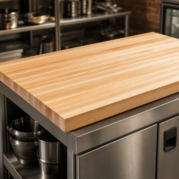 Product image #3 for John Boos Boos Block Northern Hard Rock Maple Edge Grain Kitchen Countertop, 84 x 27 x 1-1/2 Inches, Varnique Finish