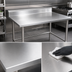 Thumbnail image #3 for John Boos Stallion 108-Inch x 30-Inch Stainless Steel Work Table with 5-Inch Backsplash