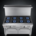 Thumbnail image #3 for Southbend Ultimate 48-Inch Natural Gas Restaurant Range with 8 Open Burners and 2 Space Saver Ovens
