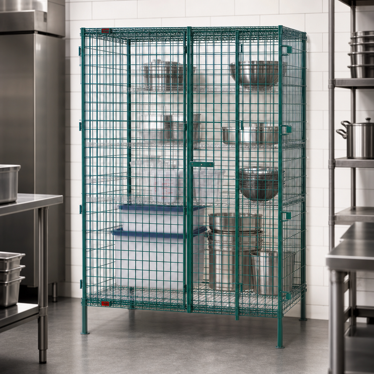 Product image #3 for EagleGard Stationary Open Wire Security Cage with 2 Padlock-Ready Doors, 51-1/4 x 27-1/4 x 67 Inches