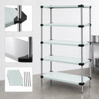 Thumbnail image #3 for Quantum WRS5-86-2460SS Stationary Solid Stainless Steel Shelving Starter Kit, 60"W x 24"D x 86"H, 5-Shelf