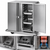 Thumbnail image #3 for Mobile 2-Door Heated Holding Cabinet / Food Transport Cart, 21 Pan Capacity, Stainless Steel, 120V
