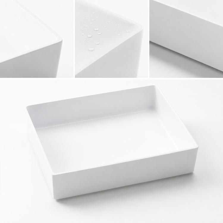 Product image #4 for American Metalcraft White Rectangular Melamine Bento Box, Box Only