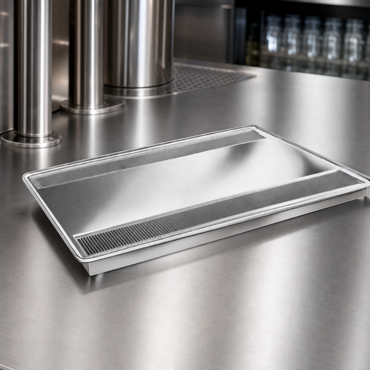 Product image #3 for Atlas Metal Drop-In Single Urn Drain with 24-Inch Stainless Steel Trough