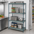 Thumbnail image #3 for Quantum WR63-2130WPM 4-Tier Stationary Wire Plastic Mat Shelving Unit, 30