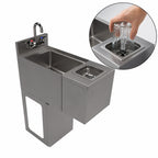 Thumbnail image #3 for BK Resources UBB-18-SS12-GR-PG 12-Inch Underbar Stainless Steel Glass Rinser Hand Sink with Push-Down Rinser and Lead-Free Faucet