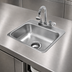Thumbnail image #3 for Advance Tabco Drop-In Single-Compartment Stainless Steel Sink with Deck-Mounted Gooseneck Faucet and Basket Drain, 14 x 10 x 5 Inch Bowl