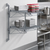 Thumbnail image #3 for Quantum Wall-Mounted Cantilever Double Shelf Wire Shelving Unit, 54 x 21 Inches, Gray Epoxy Antimicrobial Finish