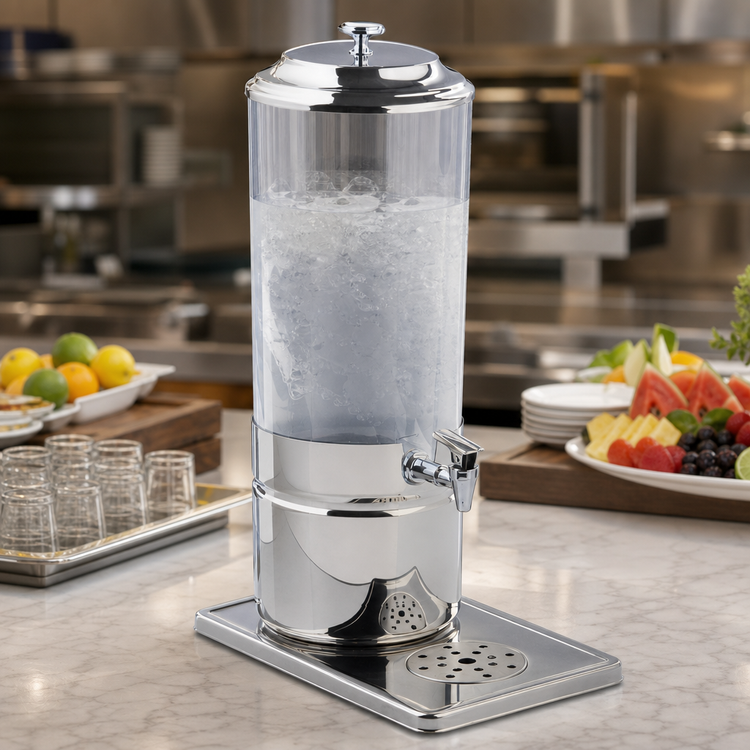 Product image #3 for Single 2 Gallon Beverage Dispenser with Polycarbonate Reservoir and Stainless Steel Base
