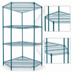 Thumbnail image #3 for Quantum WR74-2442CRNP 24 x 42-Inch Five-Sided Stationary Wire Shelving Starter Kit, 4 Shelves, Green Epoxy