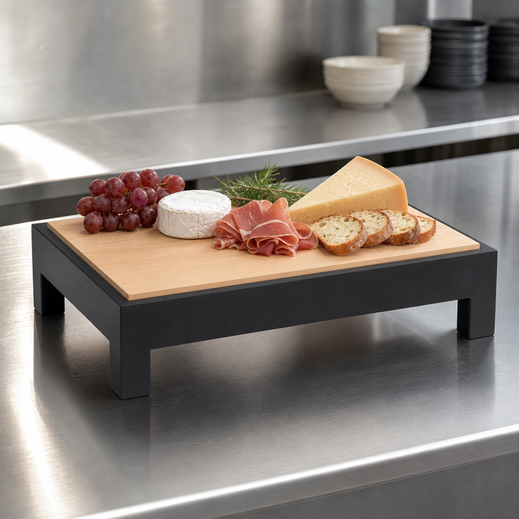 Product image #3 for Cubic Short-Height Full-Size Hardwood Cutting Board Display Table