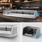 Thumbnail image #3 for Turbo Air SAK-70R-N 71-1/4-Inch Countertop Self-Contained Refrigerated Sushi Case, Stainless Steel, Right-Side Compressor