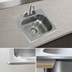 Thumbnail image #3 for Eagle Group Self-Rimming Drop-In Sink with Faucet and Basket Drain, 1-Compartment, 14 x 10 x 5 Inch Bowl