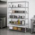Thumbnail image #3 for Quantum Chrome-Plated Stationary Wire Shelving Starter Kit, 72