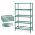 Thumbnail image #3 for Quantum Wire Shelving Starter Kit, 72W x 30D x 63H, 5 Shelves, Green Epoxy Antimicrobial Finish