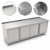 Thumbnail image #3 for John Boos Cabinet Base Enclosed Work Table with Hinged Doors, 132 in. W x 24 in. D, 14-Gauge Type 300 Stainless Steel Top, 1-1/2 in. Rear Riser