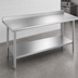 Thumbnail image #3 for Duke 24 x 144-Inch Stainless Steel Work Table with 1-1/8-Inch Straight Riser and Stainless Undershelf